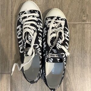 Miu Miu Monochrome Logo Sneakers